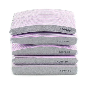 Nail File Buffer 100 180 Grit Double Sided Nail Files Sticks Sandpaper Sanding Grinding Gel Nail Polish Manicure Tool