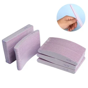 Nail File Buffer 100 180 Grit Half Moon Nail Files Double Side Sandpaper Nail Sanding Grinding Gel Nail Polish Manicure Tool