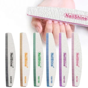 Nail File Half Moon Shapes Finger Disposable 100 180Customized Printed Logo Manicure Nail File