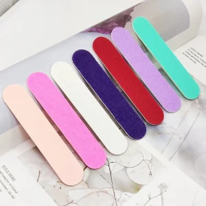 Nail File Short 9cm Colorful Disposable Nail Enhancement File Mini Thin Wooden File