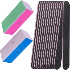 Nail File and Buffer Set 4 Way Nail Buffers Shine Kit Professional Nail Files for Natural Nails Manicure Filer Filing