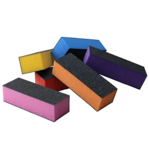 Nail Filer Buffer Polishing Black Sponge Block Set Free Sample Black Sanding 100 180 Nail File Buffer 3 Way Nail Buffer