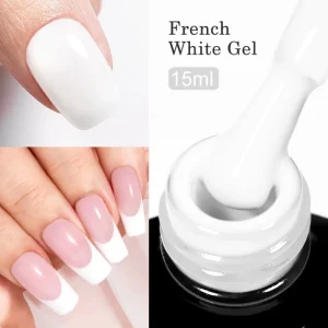 Nail French White Gel UV Gel Polish 15ml White Color Gel