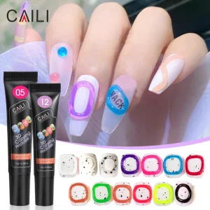 Nail Gel 13 Colors Solid Eggshell Non Sticky Building Gel Nails 3D Modeling Long Lasting Non Toxic 10ml LED UV Cure Nail Gel