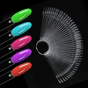 Nail Gel Polish Practice Swatch Color Chart 50 Tips Bag Nail Polish Display Chart Gel Nail Polish Color Chart
