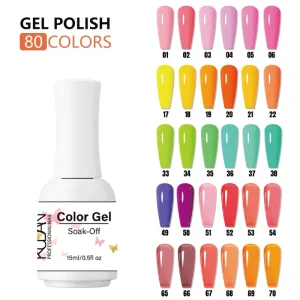 Nail Gel Pro 80 Colors Nail Polish Gel Non Toxic Low Odor Long Lasting DIY Nail Tools UV Gel Nail Polish