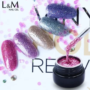 Nail Gel Suppliers Super Shinny Glitter Platinum Gel 18 Colors with 15ml Volume Private Label Nail Polish Service