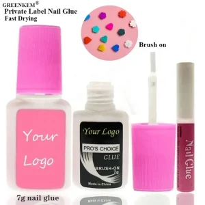 Nail Glue Brush on Nail Glue 10g for Nail Tips Professional Fast Drying Bond Glue Accept Custom Logo