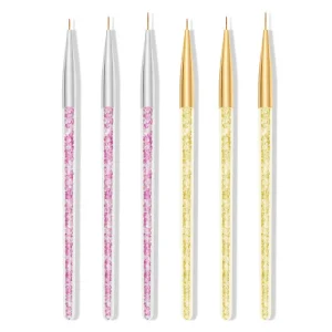 Nail Liner Brush Acrylic Handle Nylon Hair Nail Brush Set Nail Art Tools