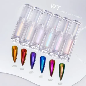 Nail Liquid Magic Mirror Powder Holographic Laser Chrome Pigments Dust Gel Decorations Manicure Tools