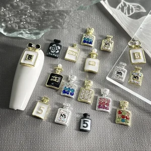 Nail Perfume Bottle Diamond Jewelry Painting Bow Knot Alloy Nail Art Charm Decoration