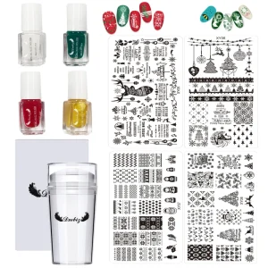 Nail Polish Art Scraper Stamper Plate Christmas Art Plates DIY Design Nail Tool Nail Stamper Set