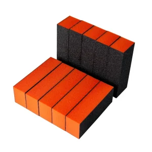 Nail Polish Buffer Block Sanding Buffing Nail Files Orange Black Cube Sponge 3 Sides 80 80 120 Grit Pedicure Manicure Tool