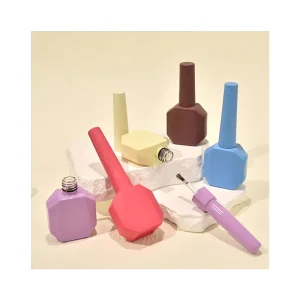 Nail Polish Container Customized 12ml Nail Gel Polish Glass Bottle Packaging with Polygon Shape