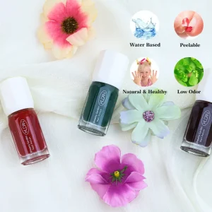 Nail Polish Set Professional Peelable and No-bake Nail Polish in a Box of 5 Bottles Color Nude Peeling Nail Polish