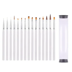 Nail Polish and Art Detail Brushes with Nylon Head and Plastic Handle for Acrylic Nails