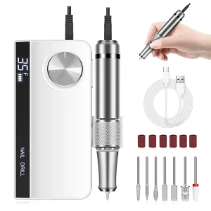 Nail Polishing Machine Tool Electric Nail Drill 35000 RPM HD Display Portable Wireless Salon Manicure Professional Nail Drill