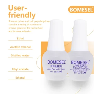 Nail Prep Dehydrator & Acid Free Primer Set Quick Air Dry No Burn Nail Bonder Gel Polish Salon DIY Private Label Base Coat OEM