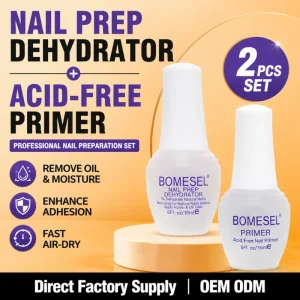 Nail Prep Dehydrator and Acid Free Nail Primer Set Professional Nail Preparation System for Gel Polish Acrylic Nails Supply OEM