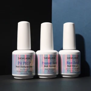 Nail Prep Dehydrator for Acrylic Gel Nails Professional Acid Free Nail Primer Bonder Quick Drying Prep Solution No UV Lamp
