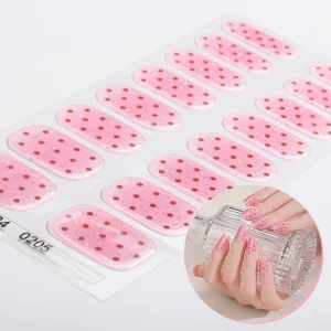 Nail Products Manufacturer Environmentally Friendly Non toxic Valentine’s Day Style Semi cured Gel Nail Stickers UV Lamp