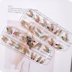 Nail Rhinestones Holographic Nail Charms 3D Nail Art Decorations