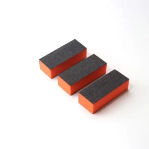 Nail Salon Supply 3 Way Orange Nail Buffer Blocks 80 80 100 Grit Size 9*3.4*2.5 CM Professional Manicure Buffing Blocks