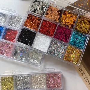 Nail Sequins Bright Nail Polish Winter Mixed Heart Star Nail Glitters Nail Art Decoration