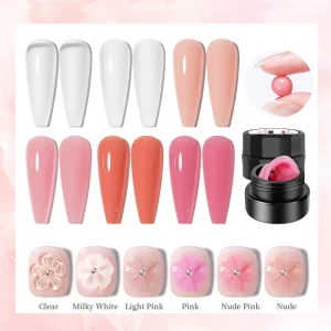 Nail Solid Carving Gel Clear Pink White Nude Non stick Hand Quick Extension Nail Gel