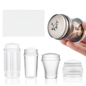 Nail Stamp Stamping Pure Clear Jelly Silicone Head Nail Art Stamper Kit With Scraper Nail Tool