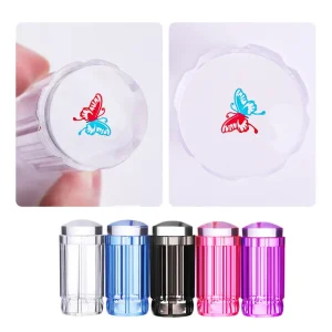 Nail Stamper Kit Clear Silicone Nails Art Stamper Heads Scrapers French Tip Nail Stamp DIY Print Stamping Stamper and Scraper