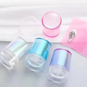 Nail Stamping Plate Manicure Tools French Jelly Silicone Nail Stamper Kit With 2pcs Plastic Scraper Nail Accessories