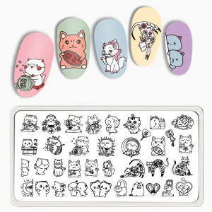 Nail Stamping Plates Butterfly Design Floral Leaf Cat Snowflakes French Lace Nail Art Stamp Stencil Printing Template Tools