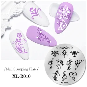 Nail Stamping Plates Flower Design Stripe Line Nail Art Plate Stainless Steel Design Stamp Template Printing Stencil Tools