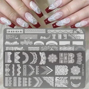 Nail Stamping Plates Lace Design Stainless Steel DIY Printing Plates Nail Template Tools