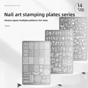 Nail Stamping Plates Nail Art Printing Lace Butterfly Flower Snake Plaid Pattern Transfer Template Nail Art Tool
