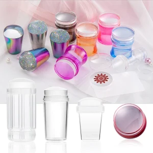 Nail Stamping Tools Silicone Nail Art Stamper Scraper Transparent Nail Plate Stamp