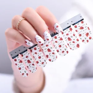 Nail Sticker Waterproof French Style Heart Shape 2D DIY Nail Decorations Polish Nail Care Beauty Stickers