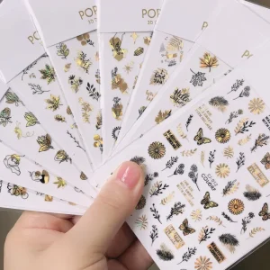 Nail Stickers Charm Foils Water Transfer 3D Nail Sticker Wraps Tips Manicure Nail Art Decorations Tools