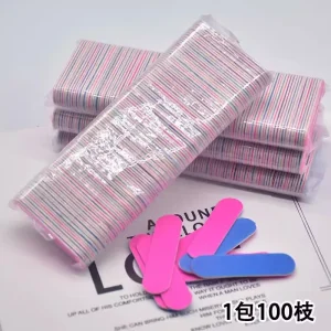 Nail Stickers Manicure Tool Disposable Double Sided Mini Nail File And Buffer Wood Nail File
