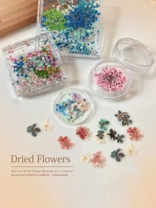 Nail Supplies 3D Dried Flowers Nail Art Decoration Multi Colors Press on Nail Charms DIY