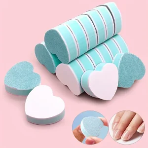 Nail Supplies 600 4000 Grit Nail Polishing File Manicure Salon Heart Shape Nail Buffer Block
