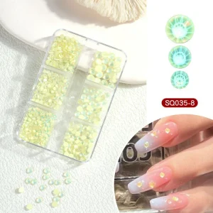 Nail Supplies Colorful 3D Crystal Tones Nail Art Decorations Flat Back Candy Color Nail Rhinestones