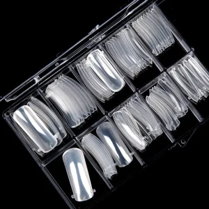 Nail Supplies Manicure 100pcs set Artificial Poly Gel Fakenail Tips Clear Acrylic False Nails Model for Nail Extension