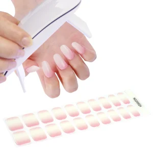 Nail Supplies Semi Cured Gel Nail Strip Stickers Non Toxic Long Lasting Semi Cured Gel Nail Wraps