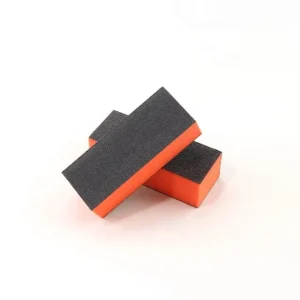 Nail Supply 2 Sided Orange Black Emery Straight Pattern Nail Buffer Block 9.5*3.5*2.5 CM Professional Manicure Pedicure Tools