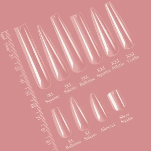 Nail Tips No C Curve Regular XL XXL Non C ABS Straight False Nails Tapered Square Nail Tips