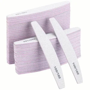 Nail Tool Half Moon Trimming Rubbing Strip Washable 100 180 Grits Nail Buffers Files