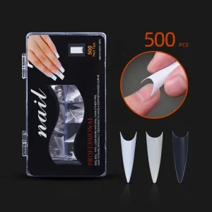Nail Tools 500 Piece Pointed Natural Transparent White Manicure Decor Nail Makeup Microblading Accessories