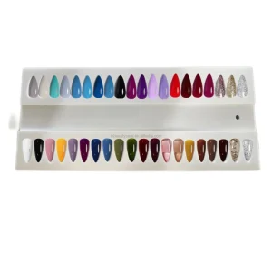 Nailprof Model LNCC 001 40 Tips White Clear 120x280mm Practice Color Chart Acrylic Nail Gel Color Display Polish Palette Chain